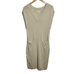 Roolee Knit Lightweight Sweater Dress Women XS Cream Minimal Spring Old Money